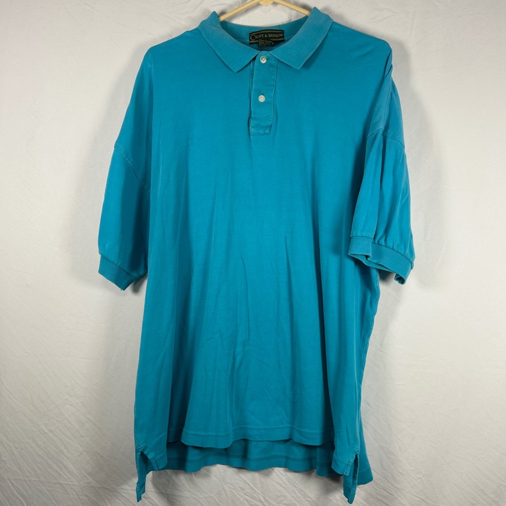 Croft & Barrow Polo Shirt Mens XL Turquoise 100% Cotton Short Sleeve Pique